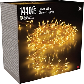 Led Cluster Lyskæde Silverwire 14,4 m 1440 LED - Varm Hvid