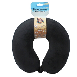 Nakkepude i Memory Skum, Sort - Bedste Nakkeunderstøttelse