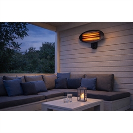 Udendørs terrassevarmer til væg 2000W, sort