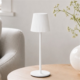 Trådløs bordlampe med touch og dæmper, H: 27 cm, hvid