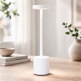 Trådløs bordlampe med touch og dæmper, 34 cm - hvid