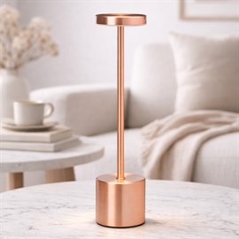 Trådløs bordlampe med touch og dæmper 34 cm, kobber