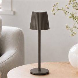 Trådløs bordlampe med touch og dæmper, H: 27 cm, lys brun