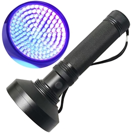 UV lygte 395 nm med 128 LED - batteridrevet 6 x AA