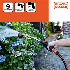 Black+Decker vandingsstav – 9 funktioner, sort/orange