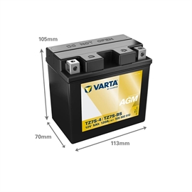 Varta Powersports AGM 505 902 012 MC batteri 12 volt 5Ah (+pol højre)