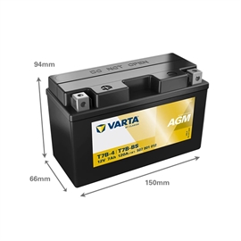 Varta Powersports AGM 507 901 012 MC-batteri 12V 7Ah (+pol venstre)