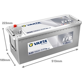 Varta A40 ProMotive EFB batteri 12V 140Ah 640 500 080