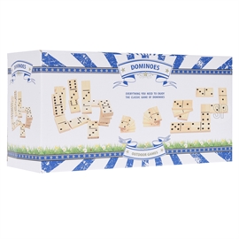 XL Domino spil i træ til haven med 28 brikker 15 x 7,5 cm
