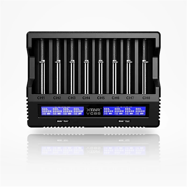 Xtar VC8S Li-ion & NiMH/NiCd batterioplader